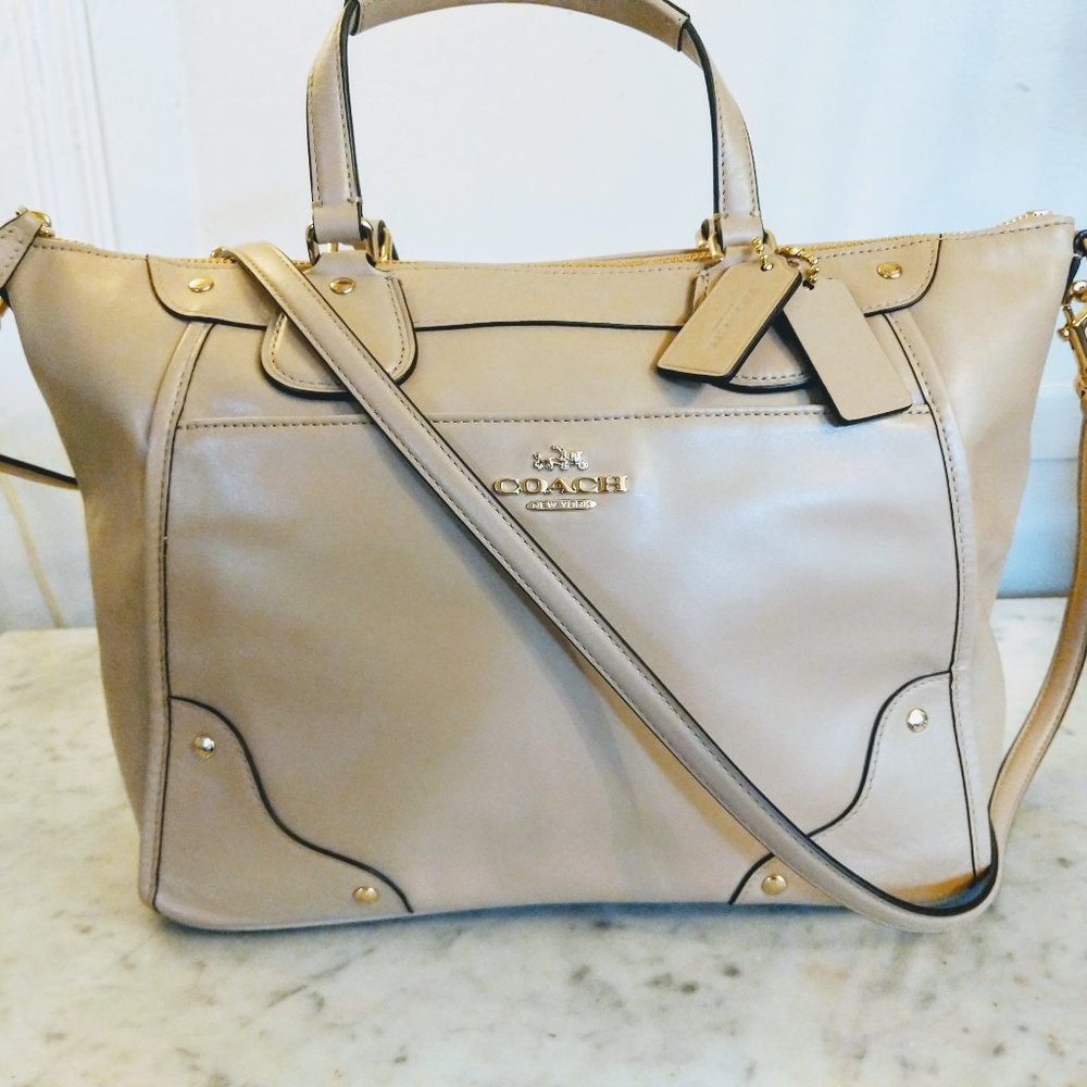 EUC Coach Im/Beechwood Grain Leather Mickie Satchel Bag